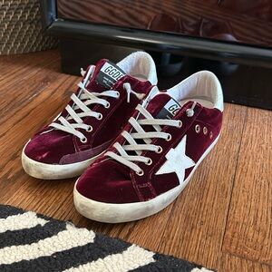 Golden goose sneakers, 38 burgundy, velvet